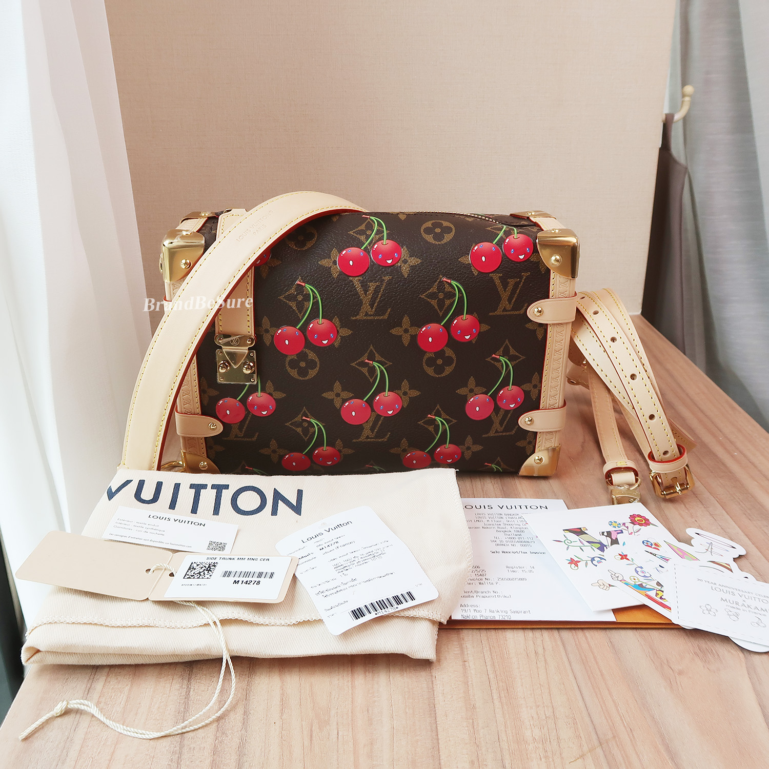 LVxMurakami Monogram Cherry Side Trunk MM (พารากอน 8 วัน)