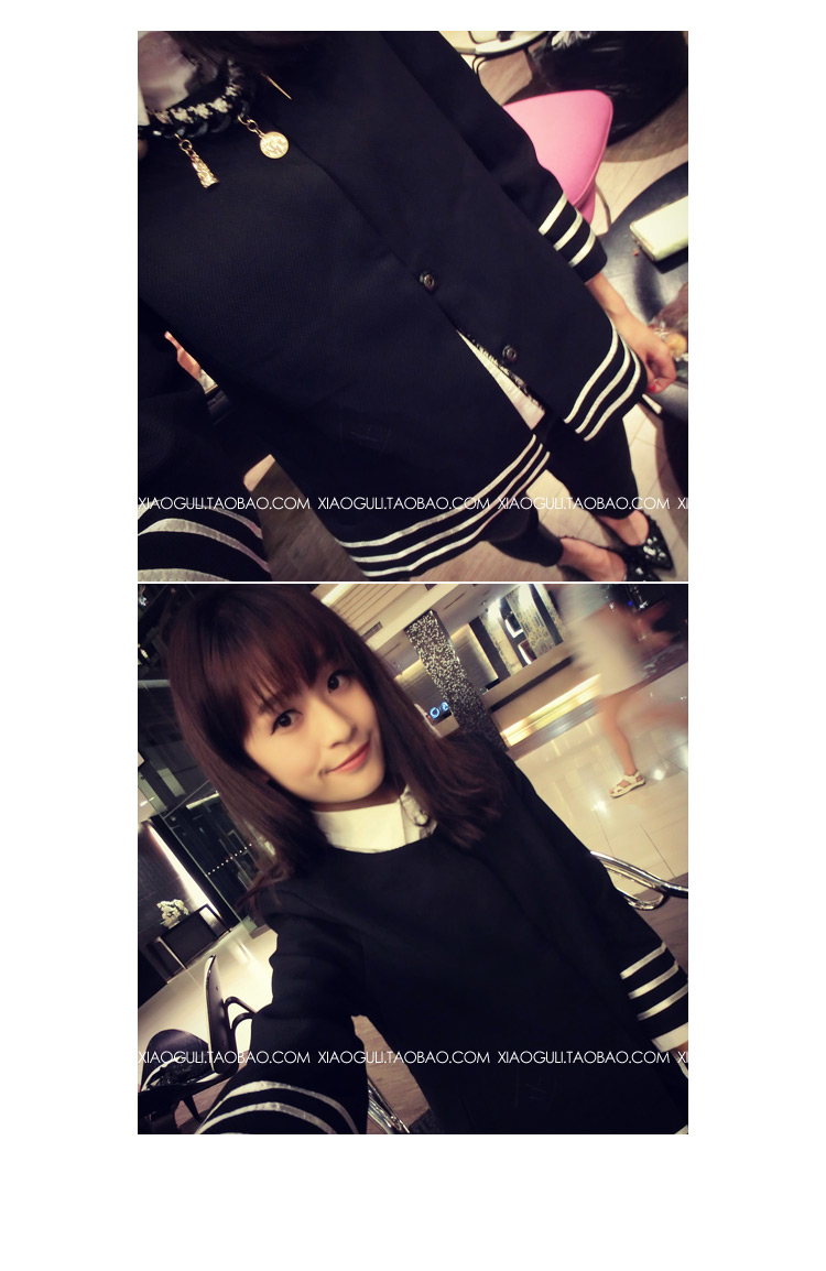 เสื้อคลุม สไตล์ญี่ปุ่น แต่งลายขวางตรงชายเสื้อ ผ้ามี texture ในตัว ผ้าทิ้งตัว ใส่คลุมสบายๆ same pic