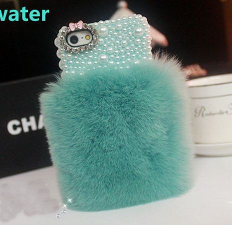 เคสขนเฟอร์ เคส สำหรับ SONY Xperia Z ZL Z1 Z2 Z3 ขนกระต่ายสีฟ้า น้ำทะเล ฟูนุ่ม ตกแต่งอีกครึ่งด้วย คริสตัล ไข่มุก สวยหรู 895088_2