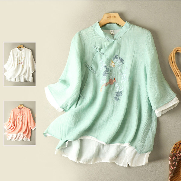 เสื้อลินิน เสื้อผ้าฝ้ายลินิน เสื้อเชิ้ตผ้าลินิน