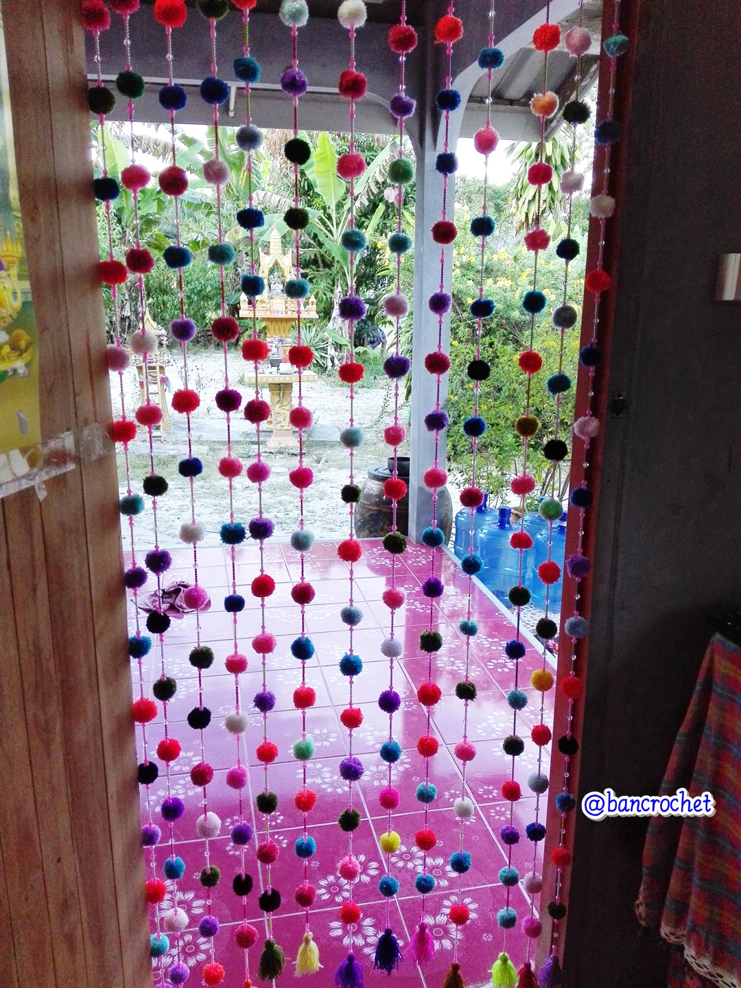 Bancrochet ม่านประตูโครเชต์ มู่ลี่ฉากกันห้อง crochet door hanging หลากสี 75*160 cm