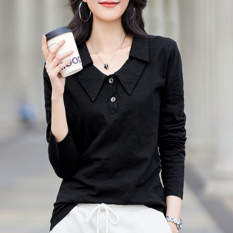 เสื้อยืดสีดำ แฟชั่น เสื้อยืด T-shirt สีดำ สวมใส่สบาย ไม่ร้อน