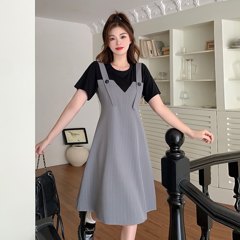 เดรสแขนสั้น มีไซส์ L-4XLอก 38-47 นิ้ว ใส่ได้ทั้งสาวหุ่นดีน่ารักจนถึงสาวอวบพลัสไซส์ จัดส่งฟรี! ทักแชทสั่งซื้อ