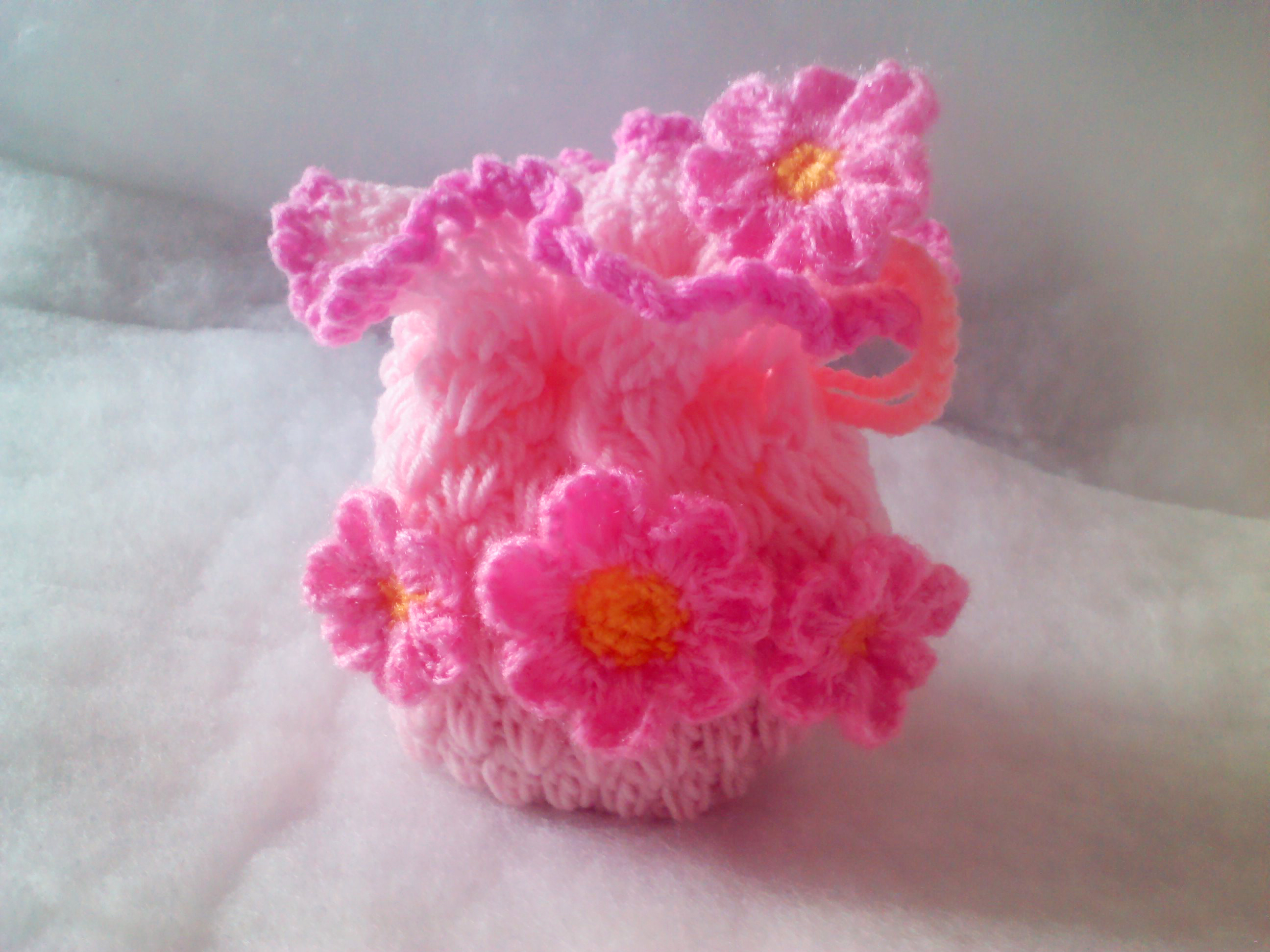 กระเป๋าดอกไม้ชมพู