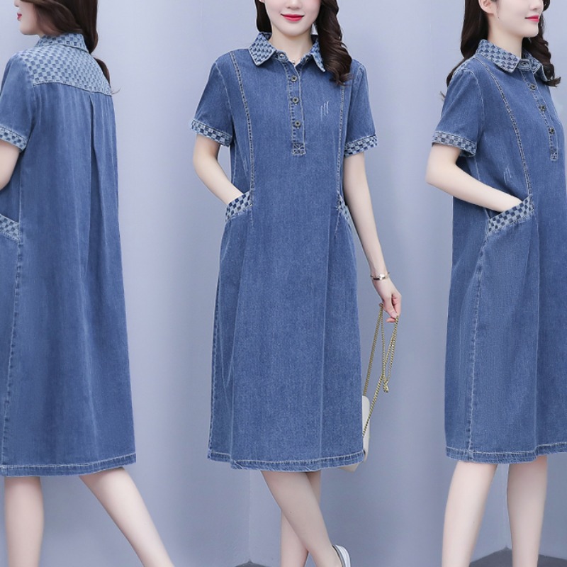 เดรสแขนสั้น มีไซส์ L-4XLอก 38-47 นิ้ว ใส่ได้ทั้งสาวหุ่นดีน่ารักจนถึงสาวอวบพลัสไซส์