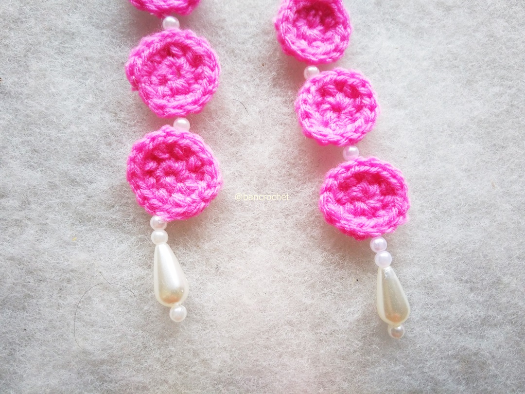 ต่างหูถักโครเชต์ crochet earrings หลากสี 4-6 นิ้ว