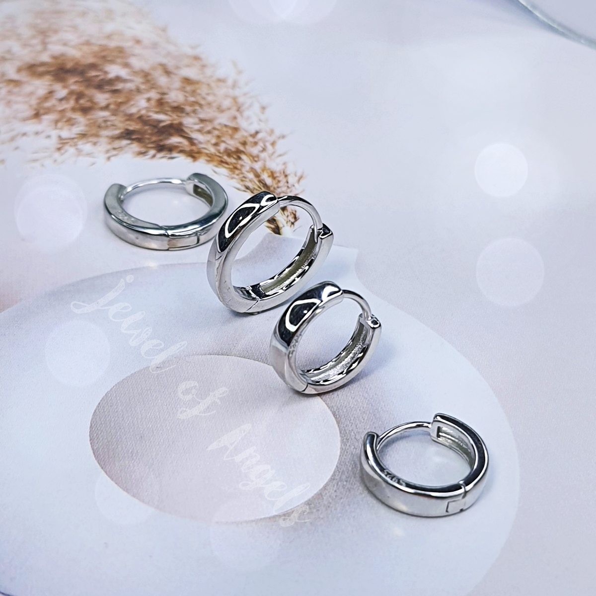 ต่างหูเงินแท้ S925 รุ่น Cozy ต่างหูห่วงเรียบเงินแท้ทั้งชิ้น ขอบเหลี่ยม Silver925 ต่างหูผู้ชาย