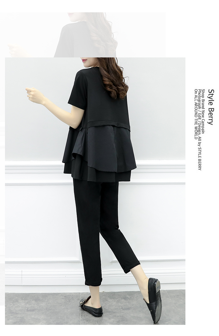 Set_bt1742 ชุดเซ็ท 2 ชิ้น(เสื้อ+กางเกง) เสื้อตัวยาวชายปล่อย+กางเกงขายาวเอวยางยืดมีกระเป๋าข้าง ผ้าคอตตอนสแปนเด็กซ์เนื้อดีหนามีน้ำหนักทิ้งตัวยืดหยุ่นสูง งานสองชิ้นสวยคุ้ม ทรงสวยเรียบหรู ผ้าดีเกินราคาดูสวยแพง ใส่เที่ยว/ใส่ทำงานได้ (สีพื้นดำ)