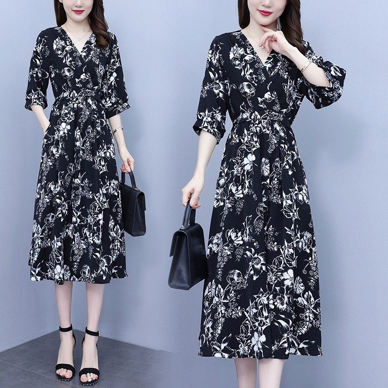 เดรสแขนสั้น มีไซส์ L-5XLอก 38-48 นิ้ว ใส่ได้ทั้งสาวหุ่นดีน่ารักจนถึงสาวอวบพลัสไซส์