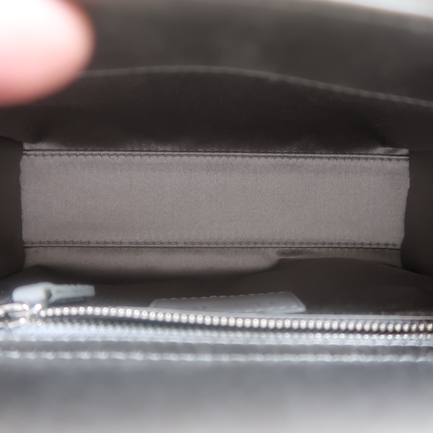 Christian Dior Grey Strass Cannage Satin Mini Lady Dior SHW