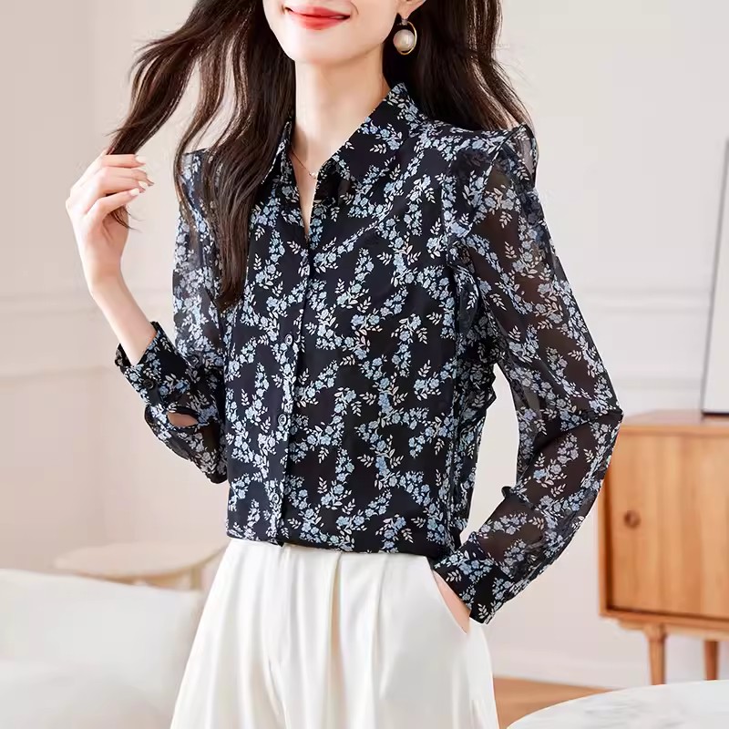 เสื้อเชิ้ตผู้หญิงแขนยาว เสื้อเชิ้ตผู้หญิงใส่ทํางาน 390 บาทต่อชิ้น ฟรีค่าจัดส่ง