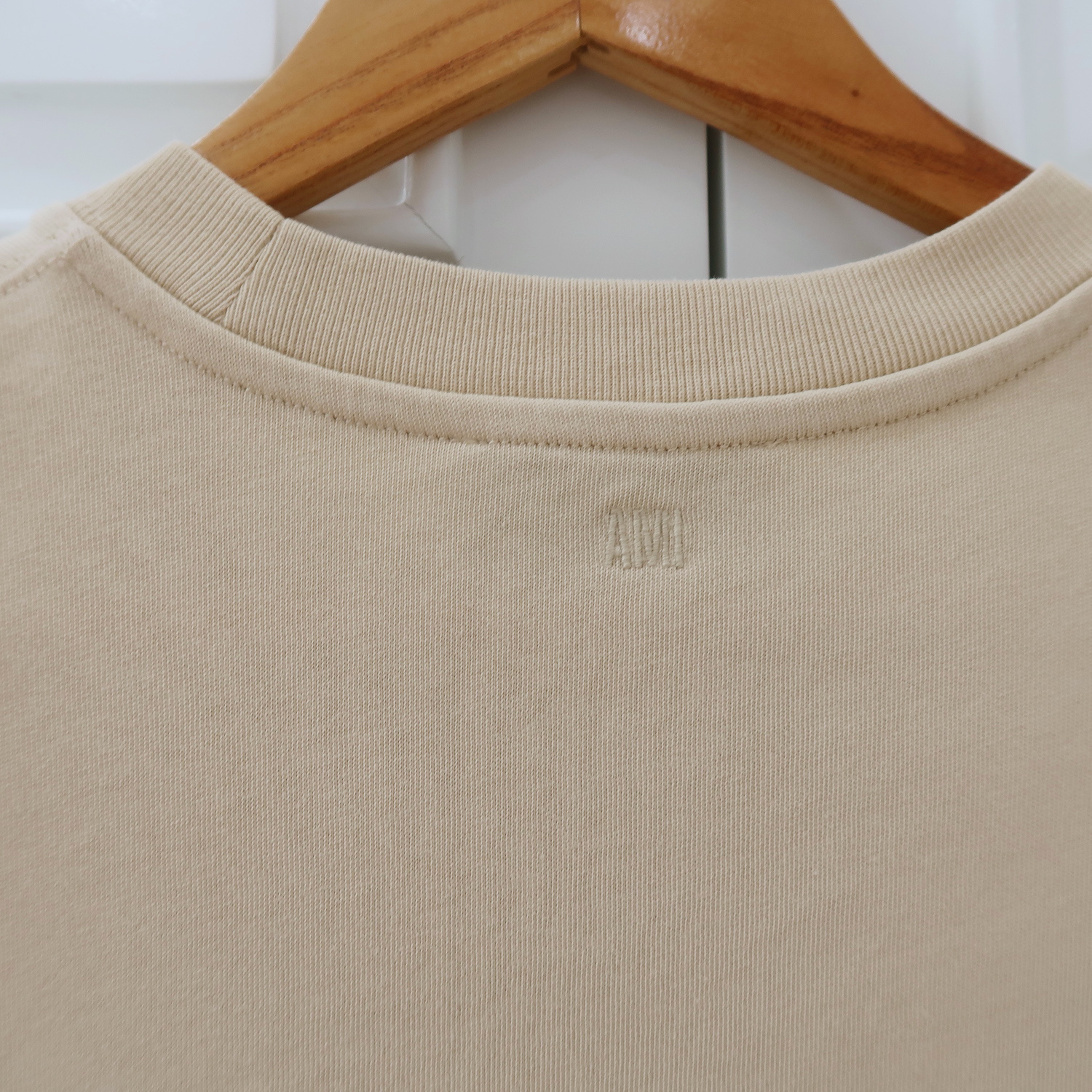 Ami Beige Cotton Logo T-Shirt