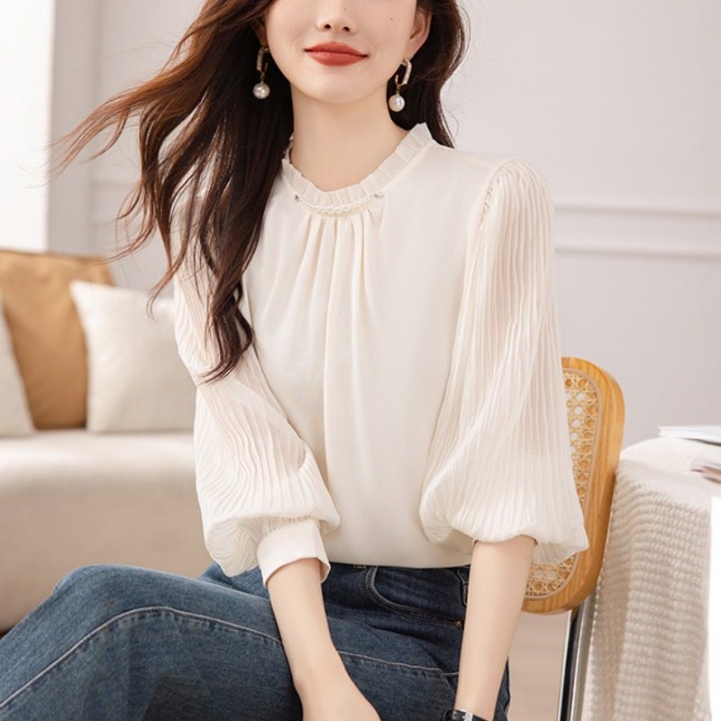 เสื้อเชิ้ตผู้หญิงแขนยาว เสื้อเชิ้ตผู้หญิงใส่ทํางาน 390 บาทต่อชิ้น ฟรีค่าจัดส่ง