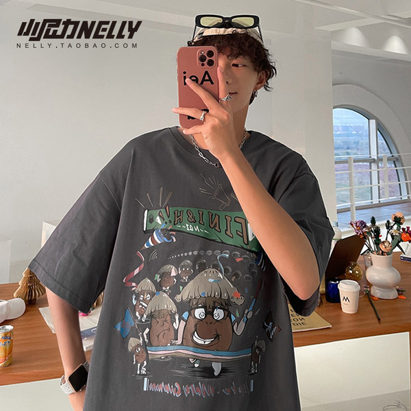 เสื้อยืดคอกลม ผู้ชาย เสื้อยืดผู้ชายเกาหลี เสื้อยืดเกาหลี แบรนด์ NELLY