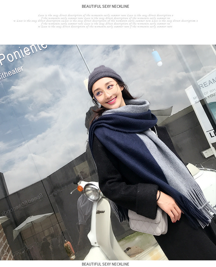 ผ้าพันคอไหมพรม ผืนใหญ่ สไตล์เกาหลี ผ้านุ่ม ใส่ได้ทั้งผู้ชายและผู้หญิง พร้อมส่ง same pic