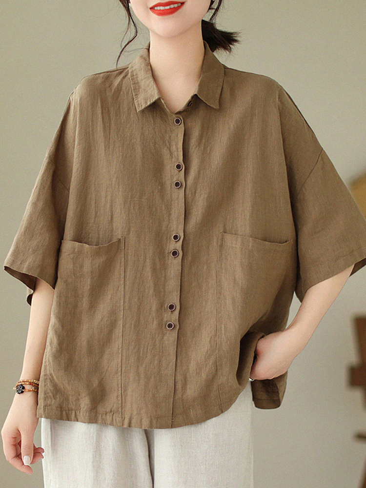 เสื้อลินิน เสื้อผ้าฝ้ายลินิน เสื้อเชิ้ตผ้าลินิน S M l XL จากแบรนด์ ZIMO