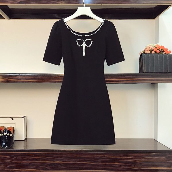 เดรสคนอ้วน เดรสสาวอวบ ชุดเดรสคนอ้วนวัยรุ่นแขนสั้น BY PLUS SIZE Girl