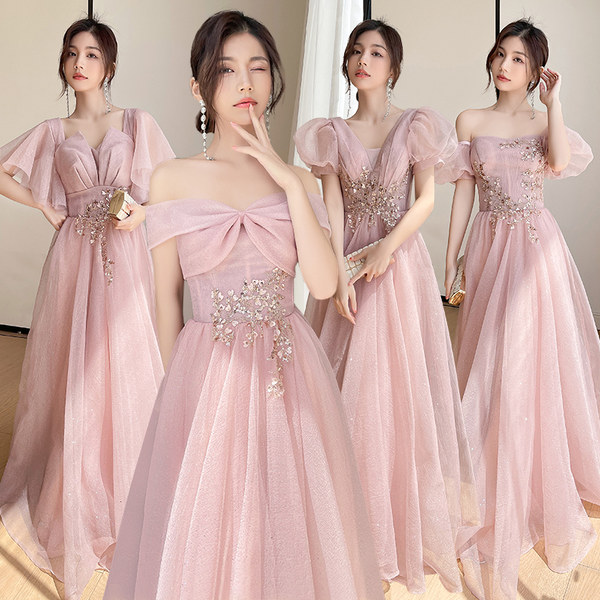 ชุดเพื่อนเจ้าสาวสีชมพู ชุดเพื่อนเจ้าสาว ชุดไปงานแต่งงาน