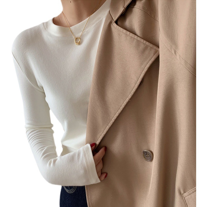 HEATTECH (ฮีทเทค คอกลม นุ่ม) เสื้อแขนยาว ใช้ใส่เพิ่มความอุ่นด้านใน กันหนาว ผ้ายืดหยุ่น ผ้าเนื้อนุ่ม