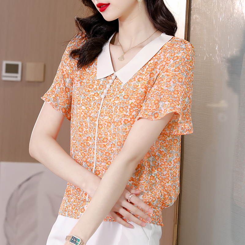 เสื้อชีฟอง เสื้อแฟชั่นสุภาพสตรีวัยผู้ใหญ่ มีไซต์ อก34นิ้ว-43นิ้ว