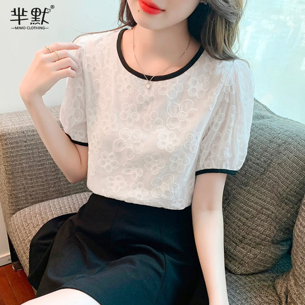 เสื้อลูกไม้ แขนสั้น
