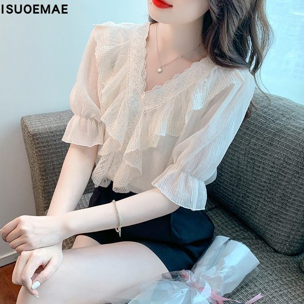 เสื้อลูกไม้ แขนสั้น