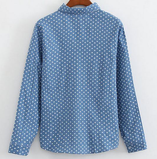 เสื้อเชิ้ตยีนส์ แขนยาว เสื้อยีนส์ แบบหวาน ๆ ลายเพ้นท์ ลายหัวใจ น่ารัก เสื้อเชิ้ต แขนยาว สำหรับวัยรุ่น เสื้อยีนส์ สวย ๆ ใส่สบาย 566208_2