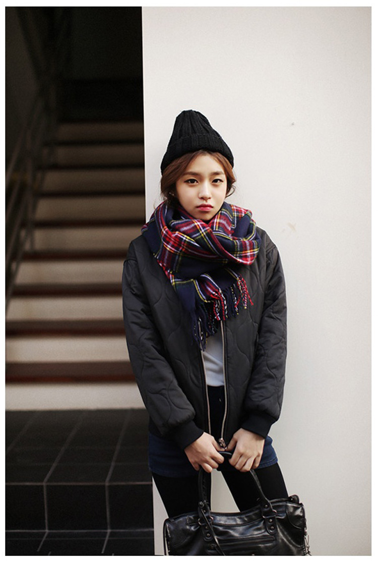 ผ้าพันคอกันหนาว ลายสก๊อต เนื้อนุ่ม สไตล์เกาหลี พร้อมส่ง same pic