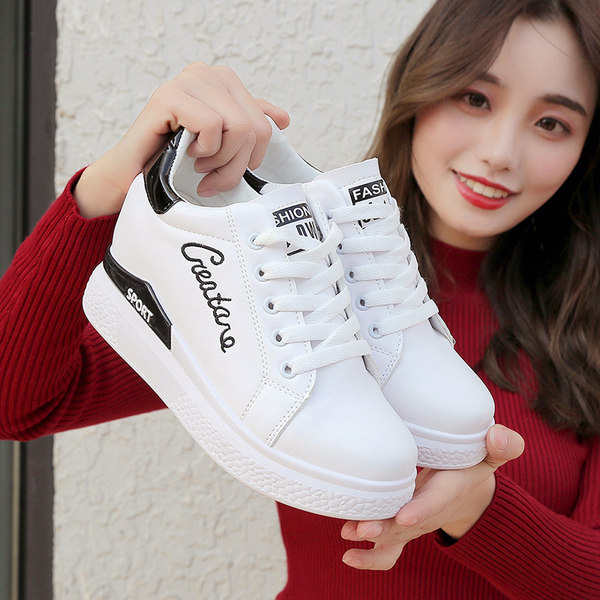 รองเท้าผ้าใบเสริมส้นสูง ไซต์35-39 Beautiful Feet Fashion Shoes