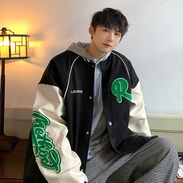 เสื้อแจ็คเก็ตเบสบอล เสื้อคลุม เสื้อแขนยาวสไตล์เกาหลี