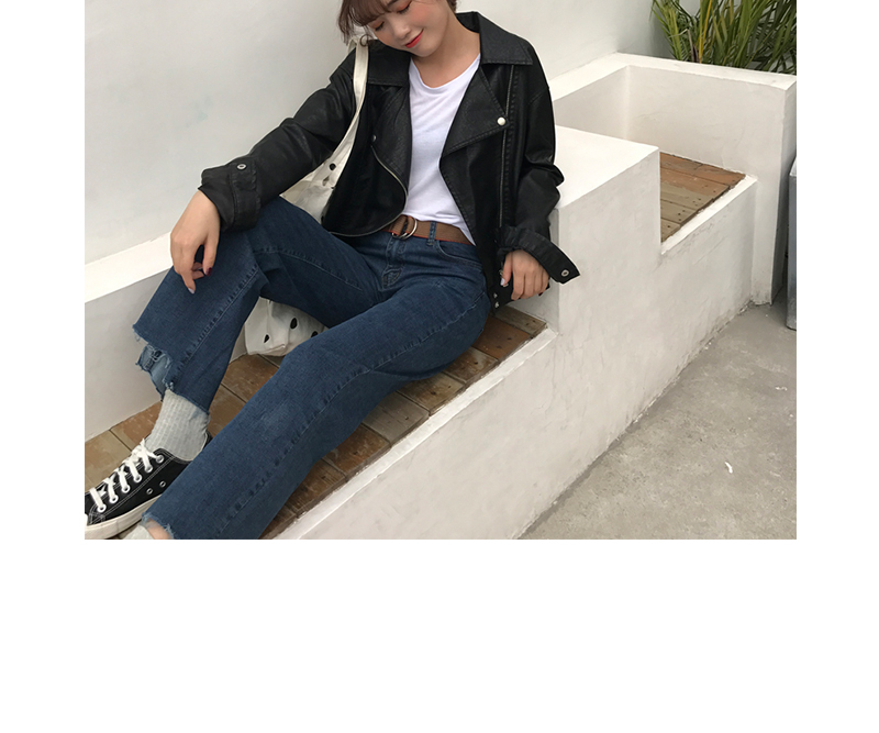 แจ็คเก็ตหนัง ทรงสวย งานคุณภาพดี เก๋ไก๋ พร้อมส่งเลยจ้า black