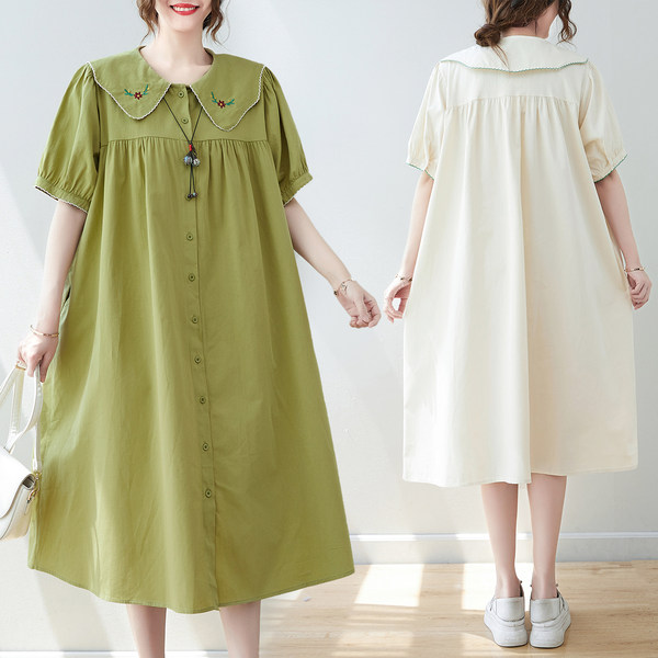 เสื้อลินินคนอ้วน เสื้อทีเชิ้ตคนอ้วนผู้หญิง เสื้อทีเชิ้ตตัวใหญ่ By Literary Plus size
