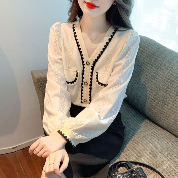 เสื้อลูกไม้ เสื้อเชิ้ตแขนยาว