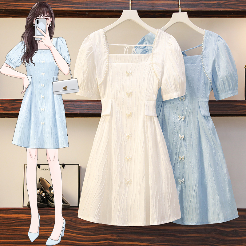 เดรสแขนสั้น มีไซส์ L-4XLอก 38-47 นิ้ว ใส่ได้ทั้งสาวหุ่นดีน่ารักจนถึงสาวอวบพลัสไซส์