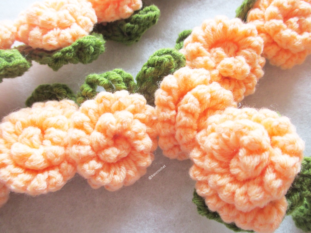 Bancrochet ดอกไม้ถัก สายประดับดอกไม้ ประดับ Crochet Flowers หลากสี 60 cm