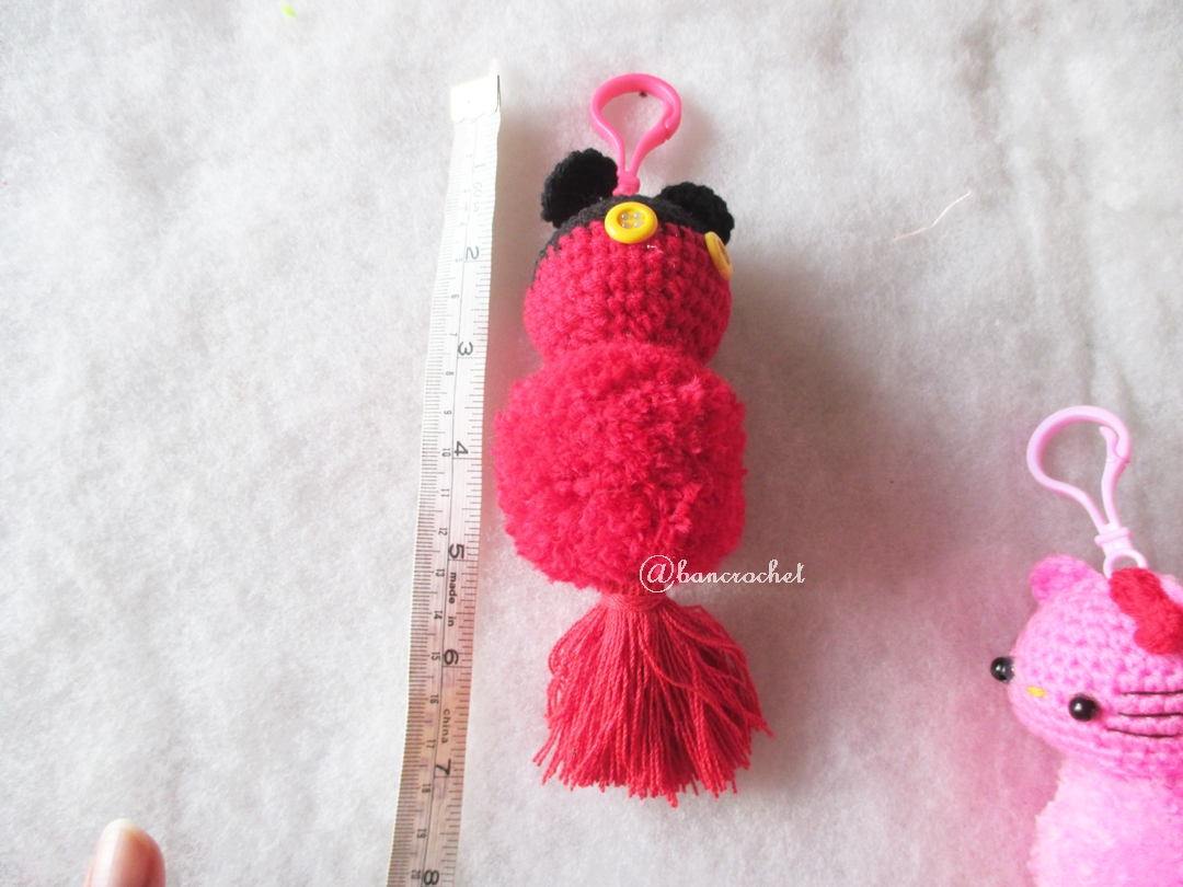 พวงกุญแจปอมปอมมิกกี้เม้าส์ pompoms mickey crochet keychain
