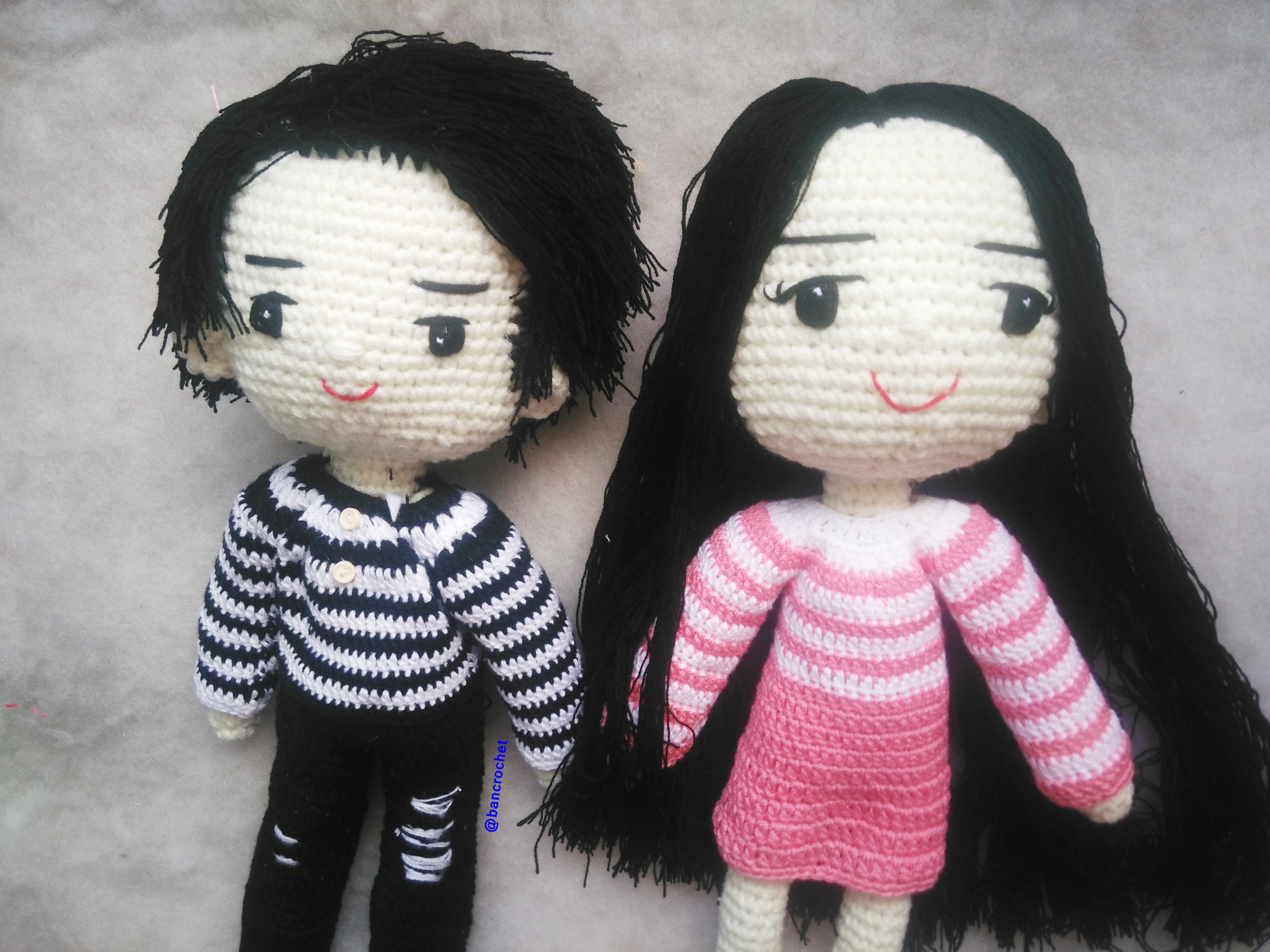 Bancrochet ตุ๊กตาคู่รักถักโครเชต์ Crochet couple doll หลากสี 11 นิ้ว