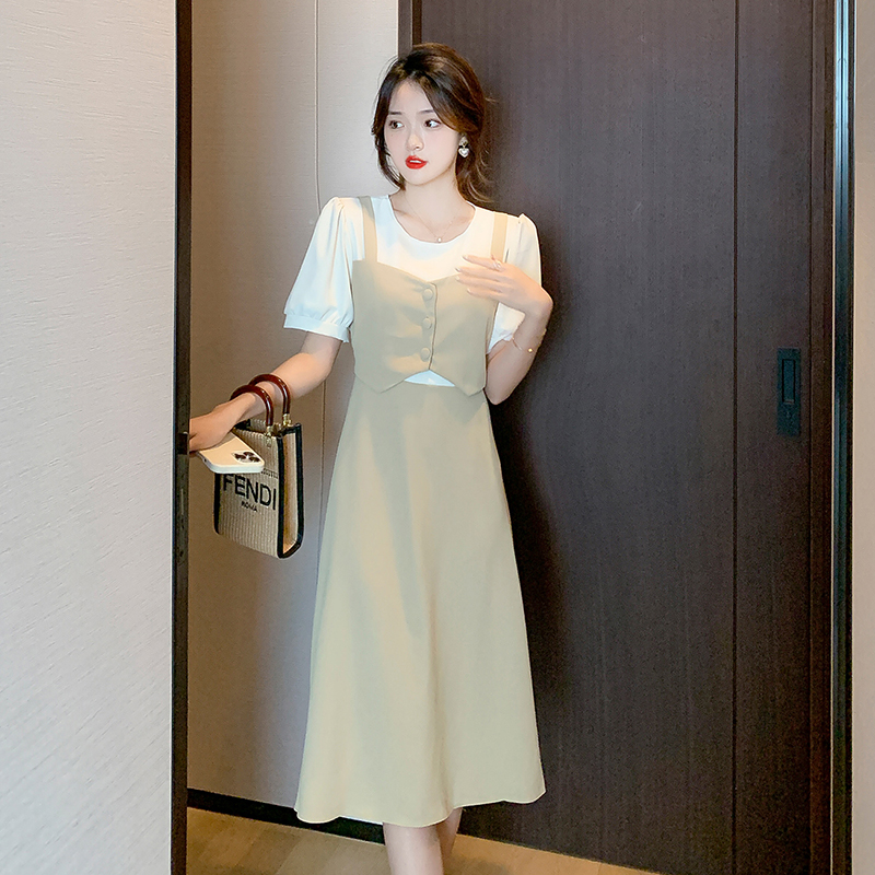 เดรสลูกไม้ เดรสชีฟองสวยๆ แขนสั้น By Meiyi women's clothing