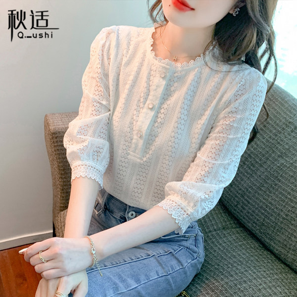 เสื้อลูกไม้ แขนสั้น