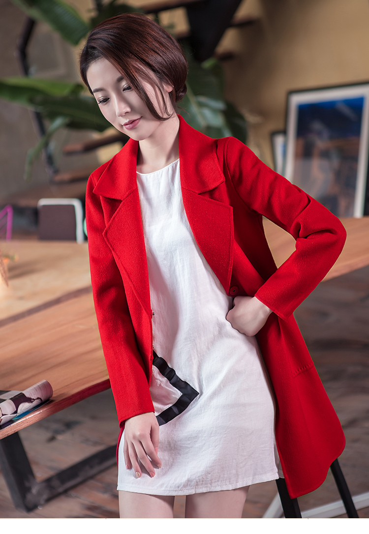 เสื้อโค้ท สไตล์เกาหลี ทรงคลาสสิค ใส่ง่ายเข้ากับทุกชุด กันหนาวได้ดี พร้อมส่ง สีแดง