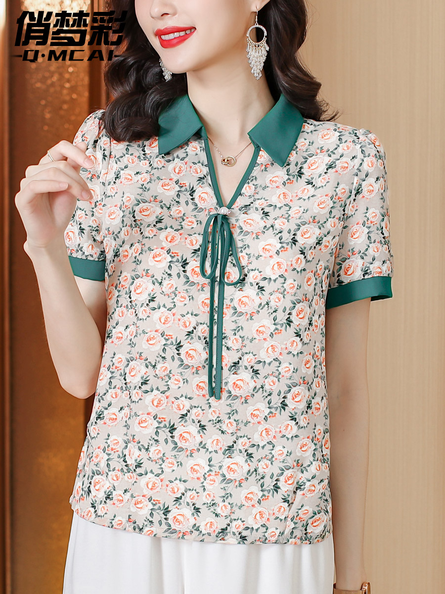 เสื้อชีฟอง เสื้อแฟชั่นสุภาพสตรีวัยผู้ใหญ่ มีไซต์ อก34นิ้ว-43นิ้ว