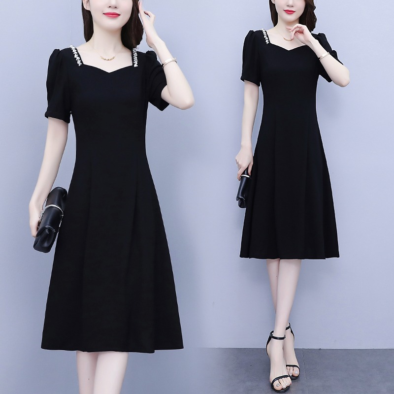 เดรสแขนสั้น มีไซส์ L-5XLอก 38-48 นิ้ว ใส่ได้ทั้งสาวหุ่นดีน่ารักจนถึงสาวอวบพลัสไซส์