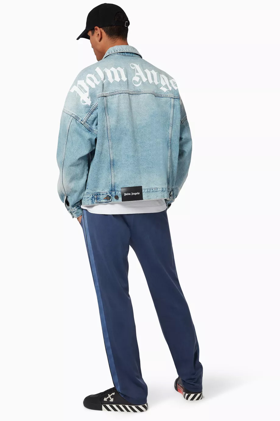 Palm Angels Blue Denim Logo Jackets