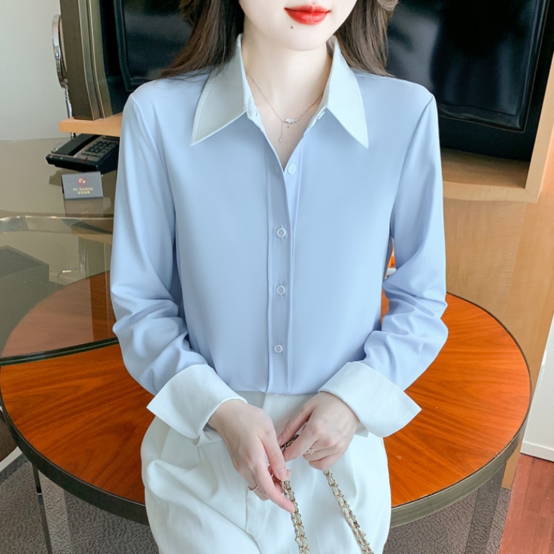 เสื้อเชิ้ตผู้หญิงแขนยาว เสื้อเชิ้ตผู้หญิงใส่ทํางาน 390 บาทต่อชิ้น ฟรีค่าจัดส่ง
