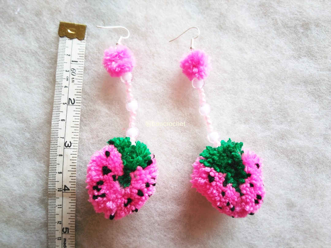 Bancrochet ต่างหูถักโครเชต์ crochet earring หลากสี 4-6 นิ้ว
