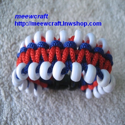 สร้อยข้อมือเชือกร่มลูกปัด #BRR003 size 7"