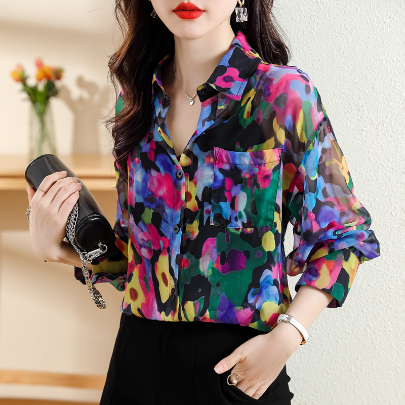 เสื้อเชิ้ตผู้หญิงแขนยาว เสื้อเชิ้ตผู้หญิงใส่ทํางาน 390 บาทต่อชิ้น ฟรีค่าจัดส่ง