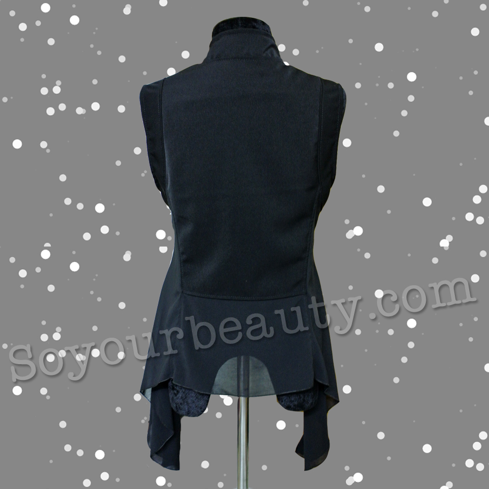 เสื้อแขนกุดผ้าฮานาโกะคอจีน