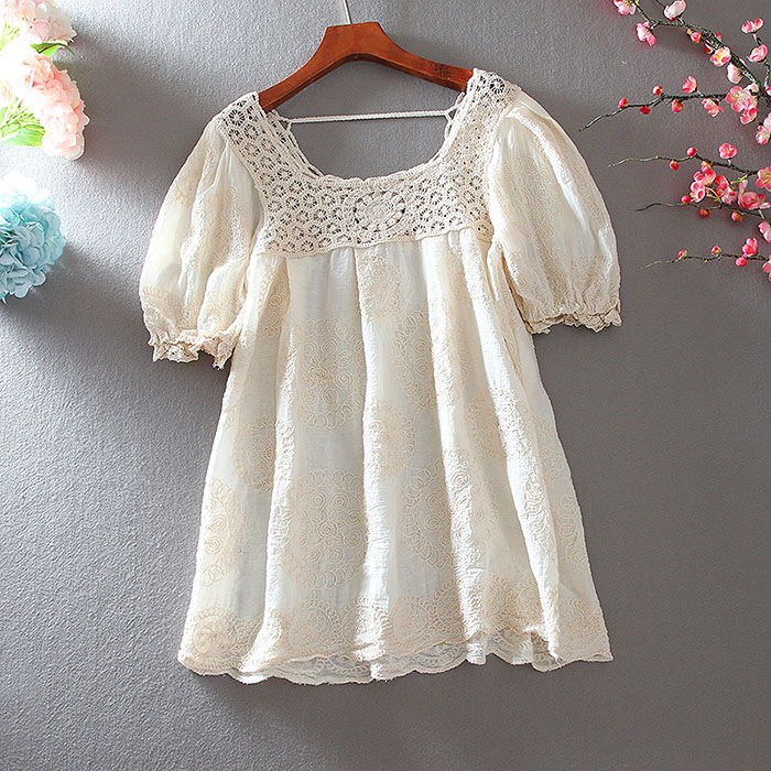 เสื้อลินิน เสื้อผ้าฝ้ายลินิน เสื้อเชิ้ตผ้าลินิน ปักลายสวยๆด้วยด้าย สไตล์VINTAGE BY Dreamroom