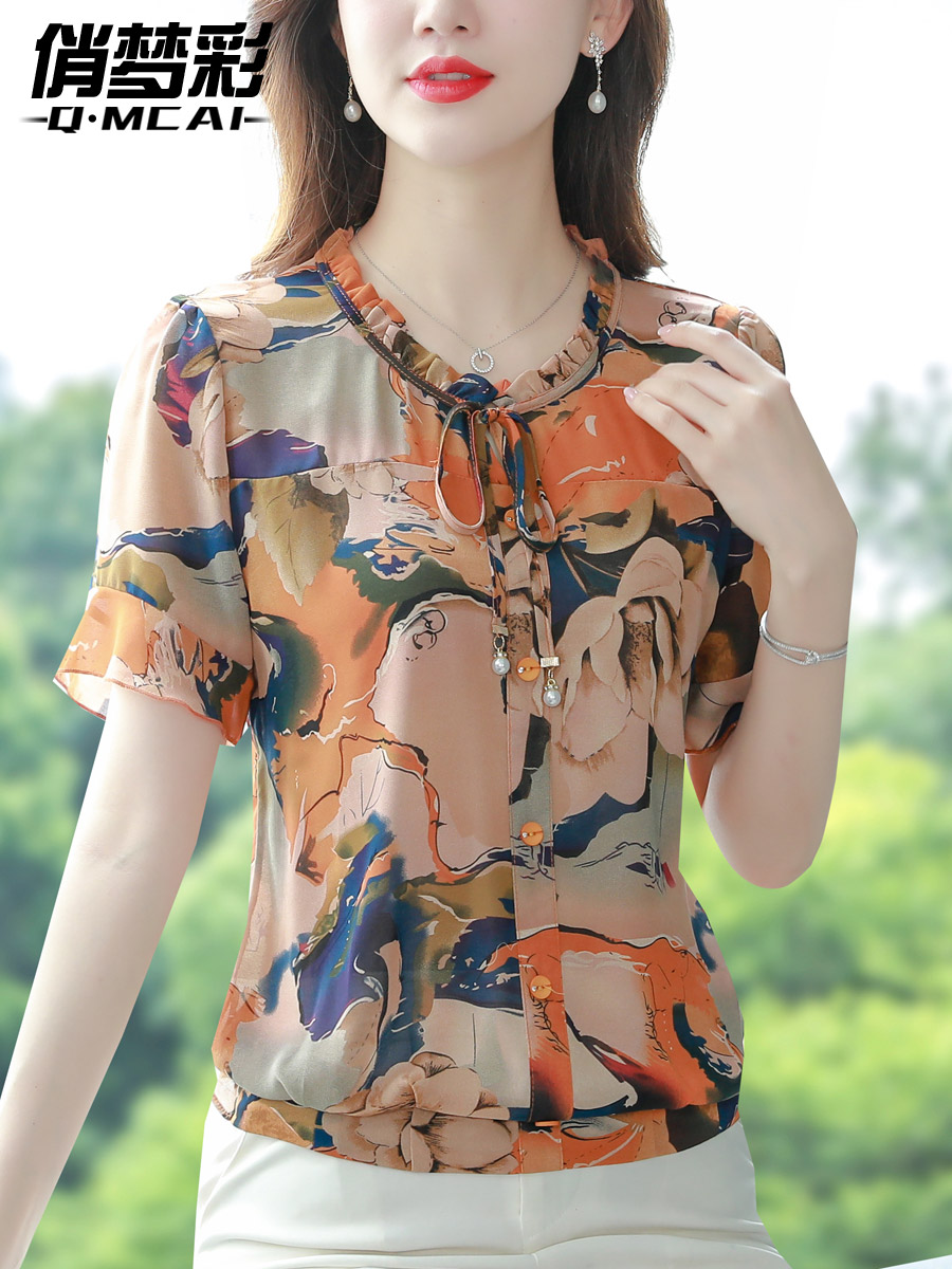 เสื้อชีฟอง เสื้อแฟชั่นสุภาพสตรีวัยผู้ใหญ่ มีไซต์ อก34นิ้ว-43นิ้ว